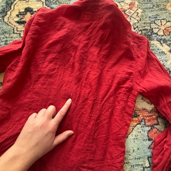 Red Miss Sixty Cotton Botton Up Blouse - Picture 5 of 5